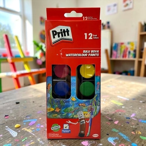 Pritt 12 Renk Suluboya Büyük 28mm