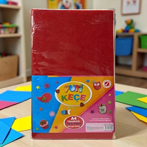 Puti A4 Yapışkanlı Keçe 10lu Karışık Renk