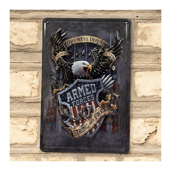 Retro Armed Forces Metal Kabartma Plaka