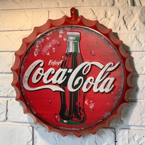 Retro Coca Cola Şişe Kapak Model Metal Pano