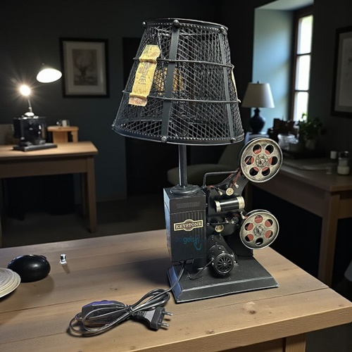 Retro Dekoratif Metal Abajur Film Kamera