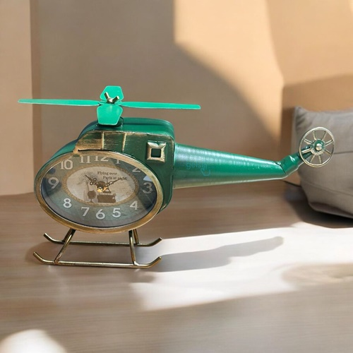 Retro Dekoratif Metal Helikopter Model Saat