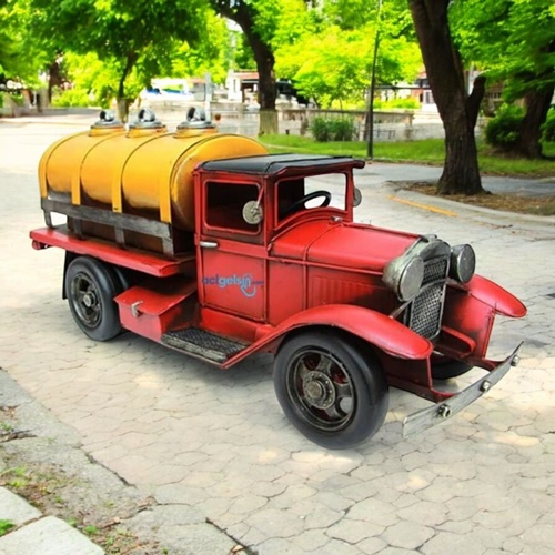 Retro Dekoratif Metal Tanker Kamyon