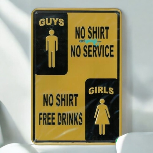 Retro Guys & Girls Service Metal Kabartma Plaka