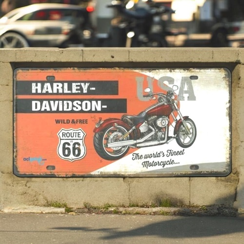 Retro Harley Davidson Metal Kabartma Plaka