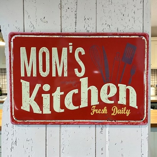 Retro Mom's Kitchen Metal Kabartma Plaka