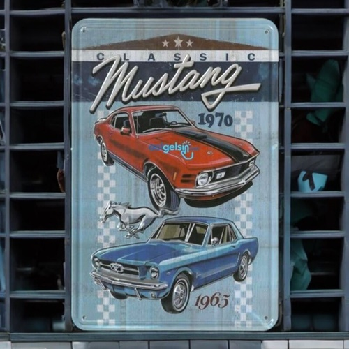 Retro Mustang Metal Kabartma Plaka