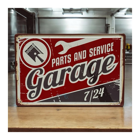 Retro Parts And Service Metal Kabartma Plaka
