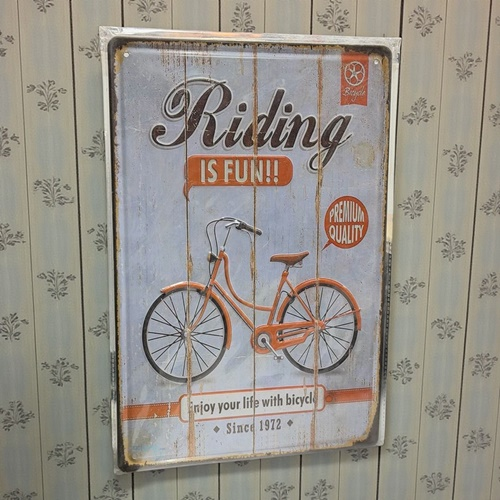 Retro Riding Is Fun Metal Kabartma Plaka