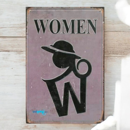 Retro Women Metal Kabartma Plaka