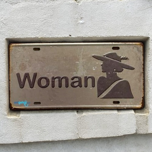 Retro Women Metal Kabartma Plaka