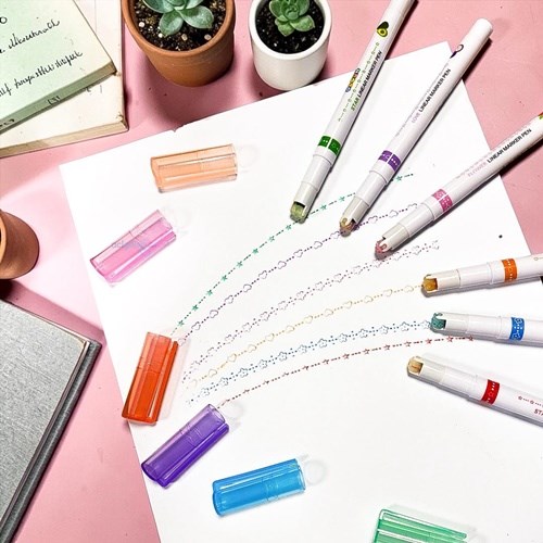 Rulo Baskılı Keçeli Fosforlu Kalem Tekli