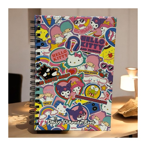 Sanrio Hello Kitty Spiralli Daily Planner Stickerli Konuşan Ajanda
