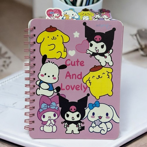 Sanrio Kuromi Ayraçlı Desenli Defter Çizgili A5