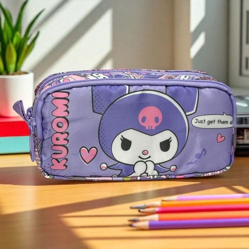 Sanrio Kuromi Çift Gözlü Kalem Çantası