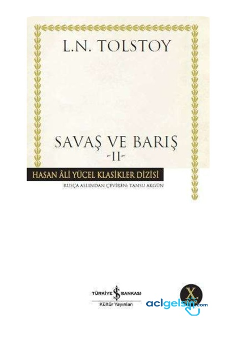 Savaş Ve Barış - Hasan Ali Yücel Klasikleri (2 Cilt Takım)