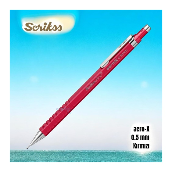Scrikss Aero-x Mekanik Versatil Uçlu Kalem Kırmızı 0.5 Mm