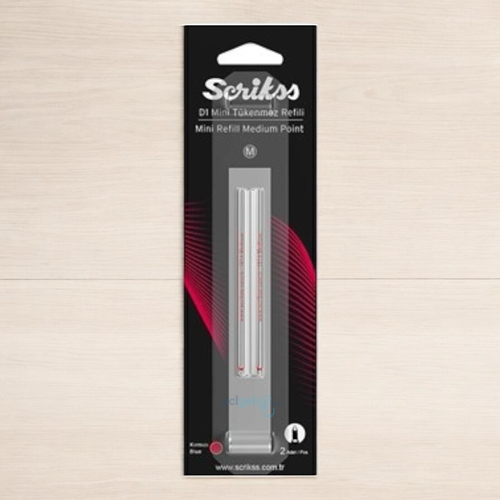 Scrikss D1 Blister 2li Tükenmez Kalem Yedeği Medium Siyah