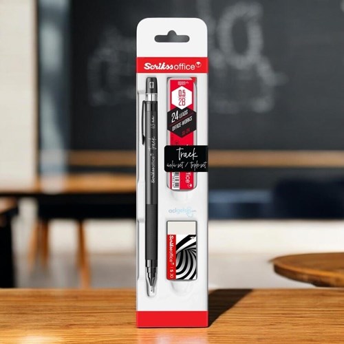Scrikss Track 3'lü Set Mekanik Kurşun Kalem 0.5 Mm Gri