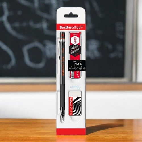 Scrikss Track 3'lü Set Mekanik Kurşun Kalem 0.5 Mm Turuncu