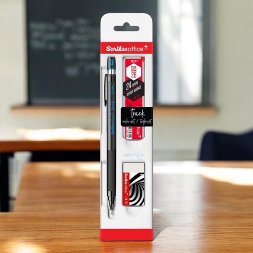 Scrikss Track 3'lü Set Mekanik Kurşun Kalem 0.5 Mm Mavi