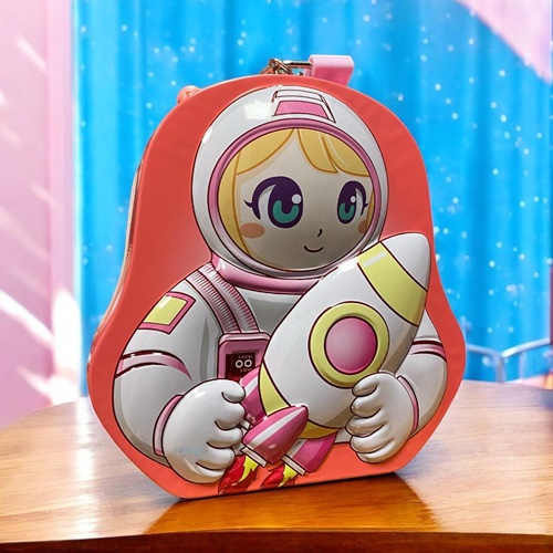 Sense Kilitli Kulplu Metal Kumbara Astronot Pembe