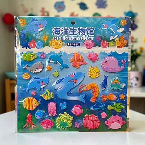Sevimli 3d Deniz Canlıları Sticker Seti