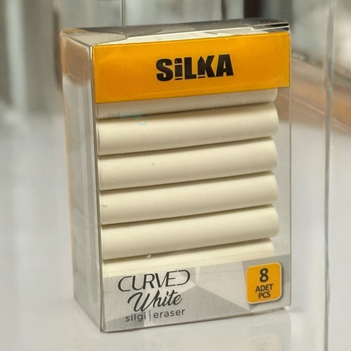Silka Silgy Curved 8'li Beyaz Silgi