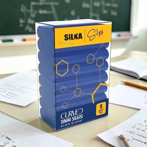 Silka Silgy Curved 8li Sınav Silgisi
