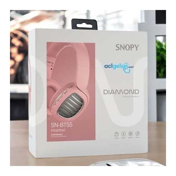 Snopy Sn-bt55 Diamond Kulak Üstü Bluetooth Kulaklık Pembe