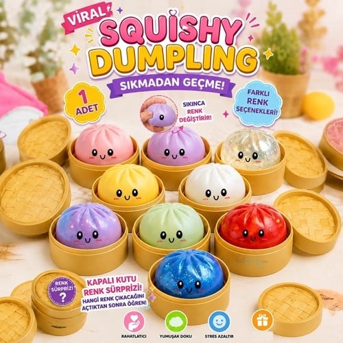 Squşhi Dumpling Simli Çin Mantısı Stres Topu