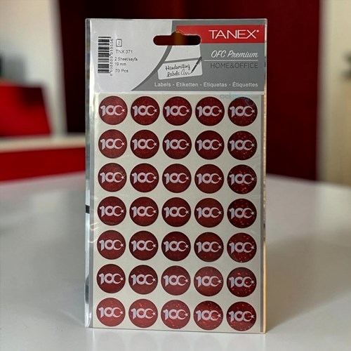 Tanex 19mm 100 Yıl Logolu Hologram Etiketi 2 Yaprak