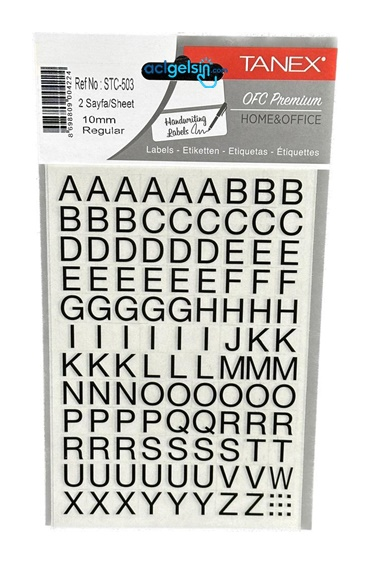 Tanex Harf Etiketi 10mm Regular 2 Adet