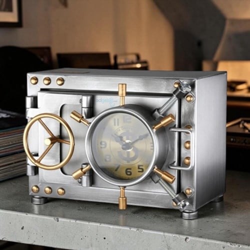 Taros Vintage Dikdörtgen Saatli Metal Kasa Kumbara Gümüş