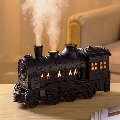 Tren Şeklinde Hava Nemlendirici Buhar Makinesi Aroma Difüzörü Siyah