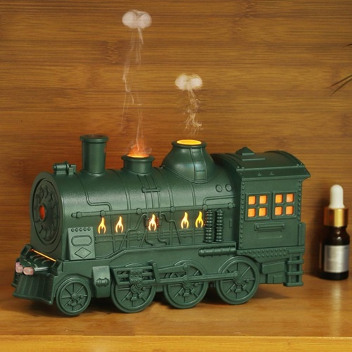 Tren Şeklinde Hava Nemlendirici Buhar Makinesi Aroma Difüzörü Yeşil