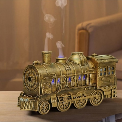 Tren Şeklinde Hava Nemlendirici Buhar Makinesi Aroma Difüzörü Gold