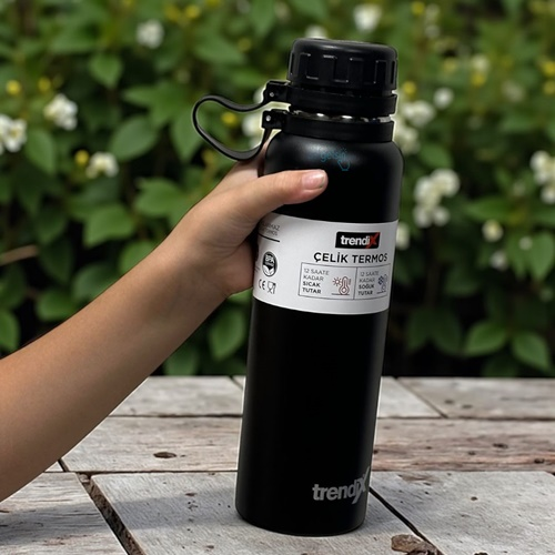 Trendıx Çelik Termos Matara 850 Ml Siyah