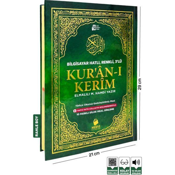 Türkçe Okunuşlu Kuranı Kerim Ve Meali 3’lü (Üçlü)-Rahle Boy