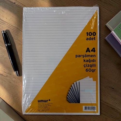 Umur Parşömen Kağıdı Çizgili 100'lü