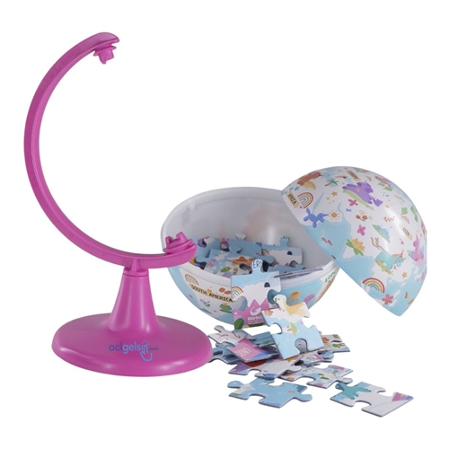 Unicorn Adventure Globe + Puzzle (15 Cm Globe-54 Pcs Puzzle)