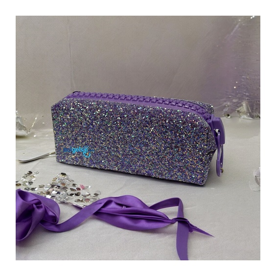 Unicus Big Zip Swarovski Taşlı Pastel Neon Kalem Kutu