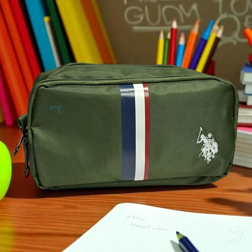 Us Polo Assn Çift Gözlü Kalemlik Yeşil