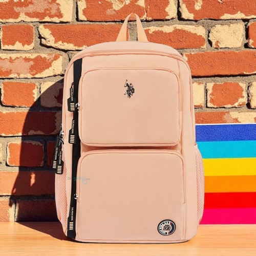 Us Polo Assn Dört Gözlü Sırt Çantası Yavruağzı