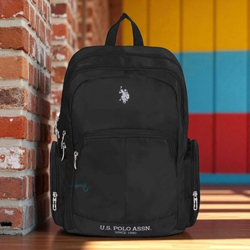 Us Polo Assn Üç Gözlü Sırt Çantası Siyah