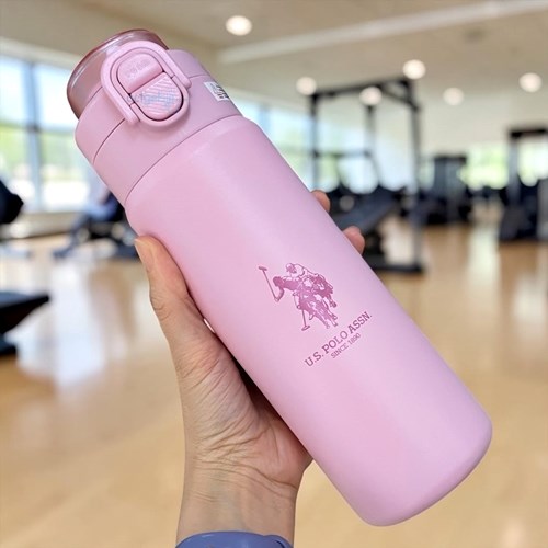 Us Polo Paslanmaz Çelik Matara 600 Ml Pembe Plmat26023