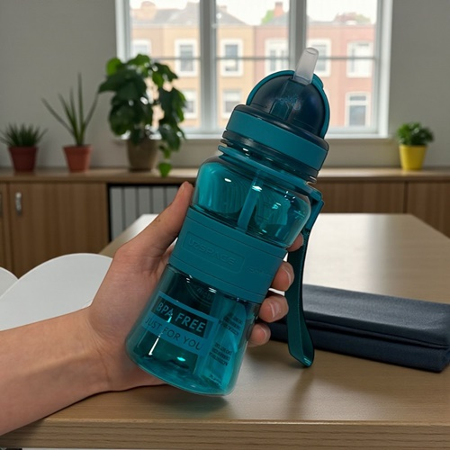 Uzspace 300 Ml Silikon Gövde Tritan Su Matarası Turkuaz 5023