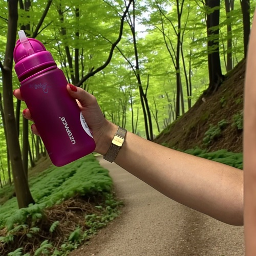 Uzspace 350 Ml Silikon Gövde Trıtan Su Matarası Pembe 3024