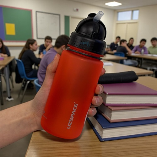 Uzspace 350 Ml Silikon Gövde Trıtan Su Matarası Kırmızı 3024