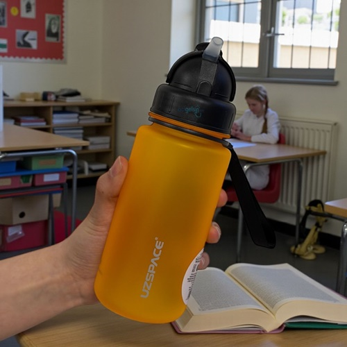 Uzspace 350 Ml Silikon Gövde Trıtan Su Matarası Sarı 3024